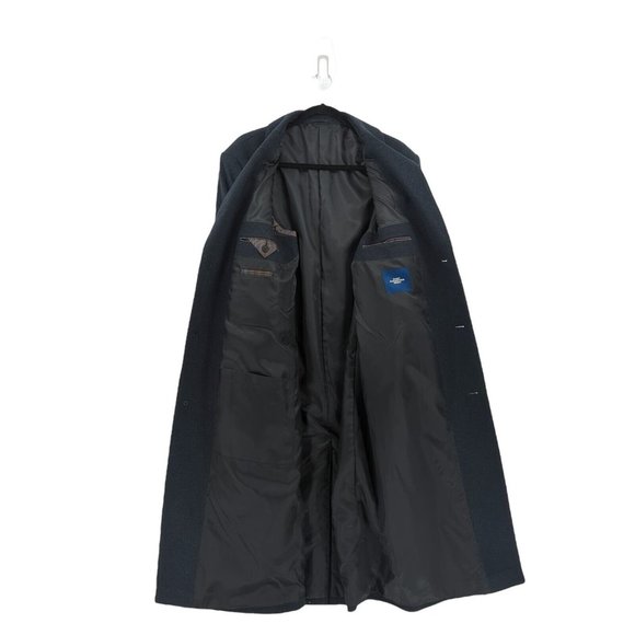 Hart Schaffner Marx Men's 42 L Top Coat Gray Long Single Breasted Cashmere Wool - Picture 5 of 10